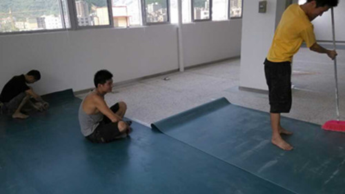 舞蹈地膠鋪設現(xiàn)場 舞蹈地膠鋪設現(xiàn)場